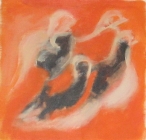 ציפורים על רקע כתום - 