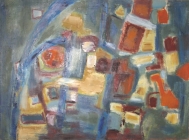 קומפוזיציה על רקע טורקיז - 