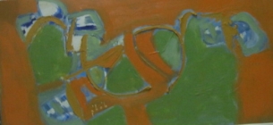 דמויות מרקדות על רקע כתום - 