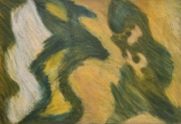 נוף ירוק זית וחרדל - 